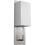 Oxygen Lighting Poch Led 1-LIGHT 5" Wall Sconce Satin Nickel / White Linen 3-564. Fixed Price $150.00.