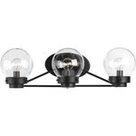 Progress Spatial 3-LIGHT Matte Black Clear Glass Global Bath Vanity. Fixed Price $229.36.