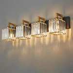 Elegant Black Gold Crystal Vanity 4-LIGHT Bathroom Wall Fixture. Fixed Price $166.99.