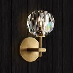 Modern Brass Crystal Wall Lamp Dimmable With Elegant Gold Finish. Fixed Price $59.00.