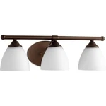 Quorum Brooks Light 21' Vanity, Oiled Bronze/satin Opal 5150-3-86. Fixed Price $148.00.