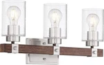 Nuvo 60/6963 - Arabel Light Vanity Brushed Nickel & Nutmeg Wood Finish. Fixed Price $97.42.