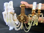 Nib Horchow 4 Light Wall Sconce Chandelier Copper/gold Color Amber "crystals". Fixed Price $245.00.