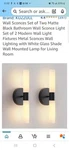 Kuzzull Wall Sconces Set Of Two Black And Brass Gold Lights White Frosted. Fixed Price $50.00.