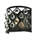 Matte Black With Smooth Crystal Balls Bathroom Hallway Wall Sconce Light Fixture. Fixed Price $365.83.