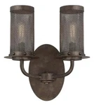 Nos Nouvel By Brian Thomas Savoy House 2 Light Wall Sconce Mesh Cylinder Shades. Fixed Price $64.00.
