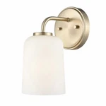 Millennium Lighting 214201-MG Modern Wall Sconce Gold Satin Finish Metal Glass. Fixed Price $44.99.
