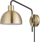 Globe Electric 51719 1-LIGHT Plug-in Or Hardwire Wall Sconce, Brass, Dimitri. Fixed Price $63.23.
