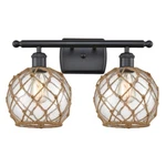 Innovations Brown Rope 2-LT Bath, Black/sphere 516-2W-BK-G122-8RB-LED. Fixed Price $399.52.