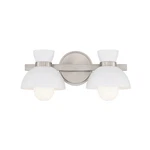Savoy House 2-LIGHT 17" Bathroom Vanity Light, Brushed Nickel/white M80074BN. Fixed Price $220.00.