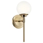 Kichler Benno 55170 Cpz 1-LIGHT Champagne Bronze Wall Sconce Opal Shade. Fixed Price $95.00.