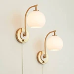 Possini Euro Hillary 14"H Brass Swing-arm Plug-in Wall Lamp Set Of 2. Fixed Price $299.98.