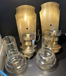 2 Vintage Fredrick Ramond Bronze Wall Sconces Huricane Shade Light Fixture. Fixed Price $169.97.