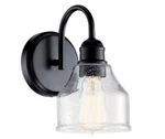 Kichler Avery 9.5" Light Wall Sconce, Black/clear Seeded - 45971BK. Fixed Price $39.99.