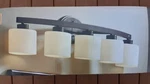 Nib: Nice Bathroom 38"-W 5-LITE Vanity Wall Light W/ Opal Glass Shades (bronze). Fixed Price $139.95.