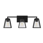 Home Decorators Mackenzie Place 24 In. 3-LIGHT Black Vanity W/ Clear Glass. Fixed Price $39.99.