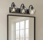 Jazava 23.2 In. Light Black Vanity With Clear Glass Shade. Fixed Price $46.40.