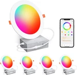 Smart Recessed Lighting Inch Rgbcw Color Changing 16W Led Downlights With Junc. Fixed Price $81.23.