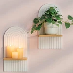 Boho Wall Candle Holder Decor: Mid Century Sconces Set Of 2 For Plants.... Fixed Price $36.49.