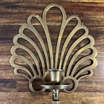 Candle Gallery Wall Sconce Hollywood Regency Art Deco Mcm Brass Peacock Fan. Fixed Price $26.52.