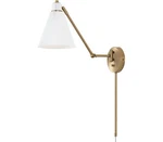 Capital 650111AW Bradley Wall Sconce, 1-LIGHT 100 Watts, Aged Brass And White. Fixed Price $149.60.