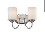 Z-lite 434-2V Nickel Cardinal 2-LIGHT Bathroom Vanity Fixture. Fixed Price $30.00.