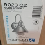 Kichler 9023OZ Seaside Single Light 12" Tall Outdoor Wall Sconce, Olde Bronze. Fixed Price $40.88.