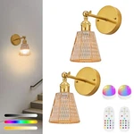 Battery Operated Wall Sconce, Rechargeable Vintage Light With Remote Con.... Fixed Price $57.81.