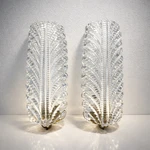 Pair Vintage Murano Glass Wall Sconces 1950S Italy Attributed Barovier Toso. Fixed Price $1384.09.