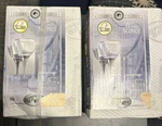 2 Hampton Bay Wall Sconces One Light Chrome Finish 440-559 Modern Designer Glass. Fixed Price $56.00.