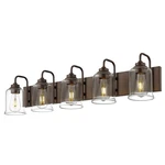 Zeyu 36" 5-LIGHT Vanity Oil Rubbed Bronze Clear Glass Wall Fixture. Fixed Price $87.41.