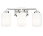 Audickic Bathroom Vanity 3 Light Fixture Brushed Nickel W/ Milk White Glass. Fixed Price $29.97.