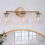 Uolfin Naomi 3-LIGHT Brass Gold Round Powder Room Wall Sconce. Fixed Price $84.87.