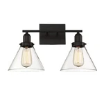 Savoy House Drake 2-LIGHT Bathroom Vanity With Clear Glass (18" X 10" H). Fixed Price $290.00.