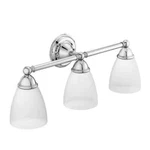 Moen YB2263CH Brantford Three Globe Bathroom Light In Chrome, Brand New!. Fixed Price $141.54.