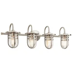 Kichler Caparros Bath 4LT, Brushed Nickel, Clear Inside Ribbed - 45134NI. Fixed Price $629.99.