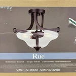 Canarm ISF87A020RB-RG Rue Light Fixture Semi-flush Mount Oil Rubbed Bronze Glass. Fixed Price $45.00.