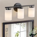 3 Light Bathroom Vanity Over Mirror, Modern Wall Sconce With Glass Shade. Fixed Price $41.59.