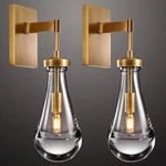 Dimmable Raindrop Sconces Brass Gold Wall Set Of Two. Fixed Price $220.00.