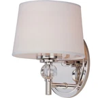 Maxim 12761WTPN Rondo 8.5" White Fabric Wall Sconce In Polished Nickel. Fixed Price $108.00.