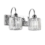 Exbrite Merrin 14.4 In. 2-LIGHTS Crystal Chrome Bathroom Vanity Fixture. Fixed Price $35.75.