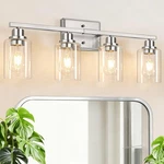 Unicozin 4-LIGHT Bathroom Fixtures, Modern Light, Brushed Nickel. Fixed Price $68.99.