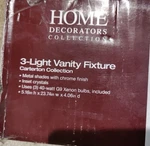 Home Decorators Carterton 3-LIGHT Xenon Chrome Vanity With Crystal Accents. Fixed Price $45.49.