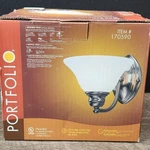 Portfolio Interior Wall Fixture Pewter Alabaster Globe 7.4" 7.6" 170590. Fixed Price $19.95.