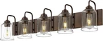 Zeyu 5-LIGHT Modern Vanity Fixture With Clear Glass Oil Rubbed Bronze 36". Fixed Price $39.99.