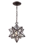 Trans Globe PND-2108 1-LIGHT 9.5 In. Bronze Star Pendant With Clear Glass Shade. Fixed Price $69.99.