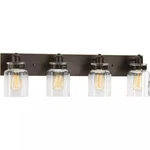Progress Lighting Calhoun 4-LIGHT 30" Antique Bronze Vanity Clear Glass. Fixed Price $66.41.