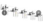 Aipsun Chrome Bathroom Vanity 5 Lights Stainless Steel W/clear Glass Shade. Fixed Price $98.60.