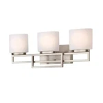 Home Decorators Tustna 3-LIGHT Bathroom Vanity With Opal Glass Shades. Fixed Price $64.00.