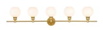 Elegant Lighting LD2327 Collier 5 47"W Vanity - Brass. Fixed Price $294.00.